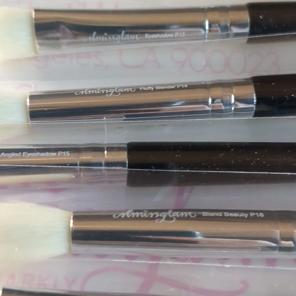 SLMISSGLAM Black & Silver Brush Set 8 items